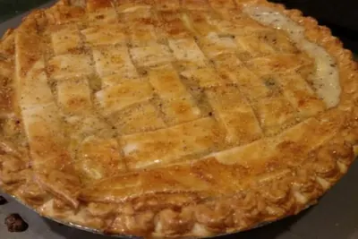 Golden lattice-top turkey pot pie
